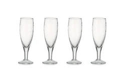 Yala Hammered Champagne Glass - Clear Glass (Set of 4)