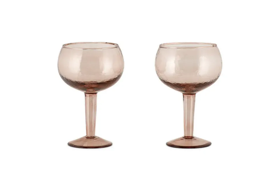 Yala Hammered Gin Glass - Dusty Terracotta (Set of 2)