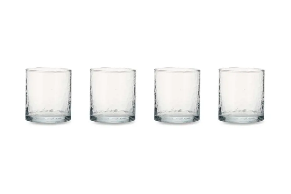 Yala Hammered Tumbler - Clear Glass (Set of 4)