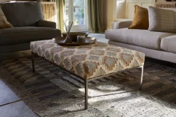 Yalin Upholstered Ottoman - Rust