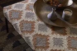 Yalin Upholstered Ottoman - Rust