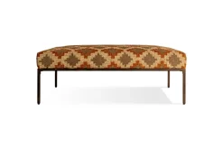 Yalin Upholstered Ottoman - Rust