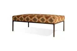 Yalin Upholstered Ottoman - Rust