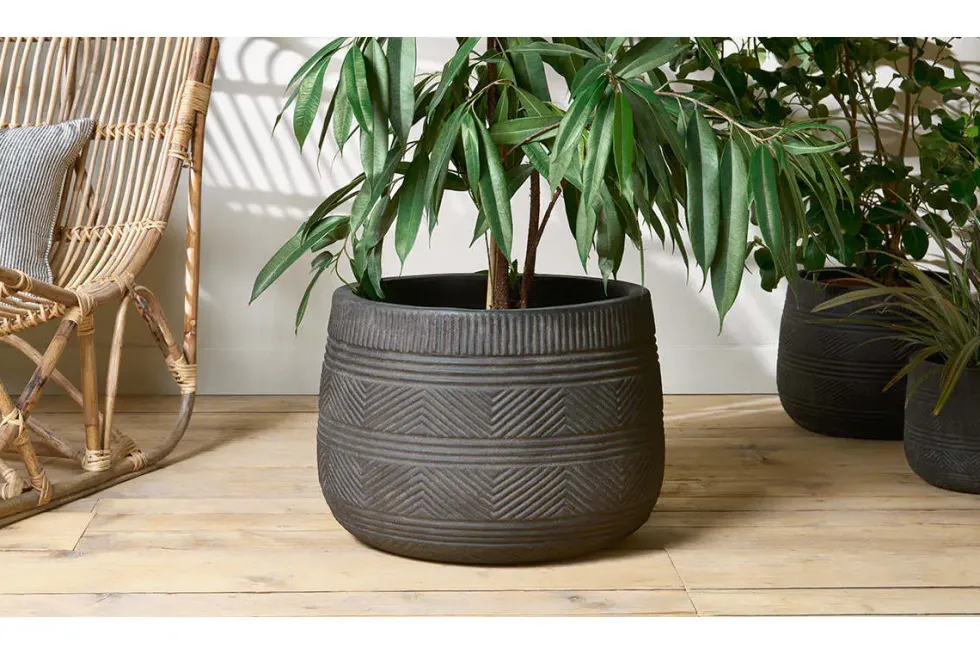 Zadie Terracotta Planter - Grey - Large