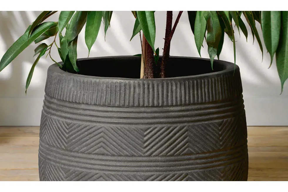 Zadie Terracotta Planter - Grey - Large