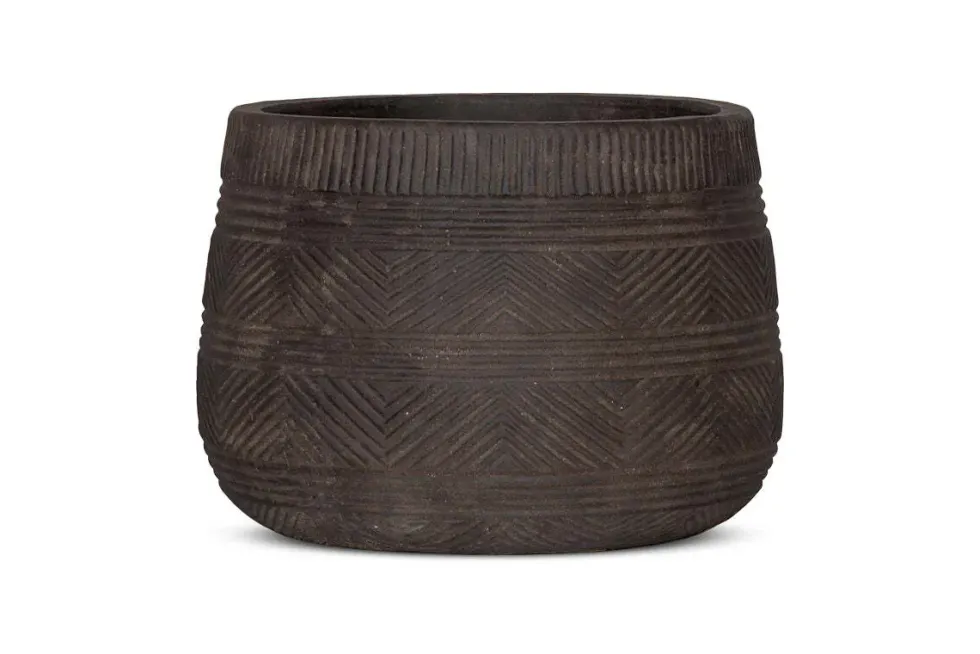 Zadie Terracotta Planter - Grey - Large