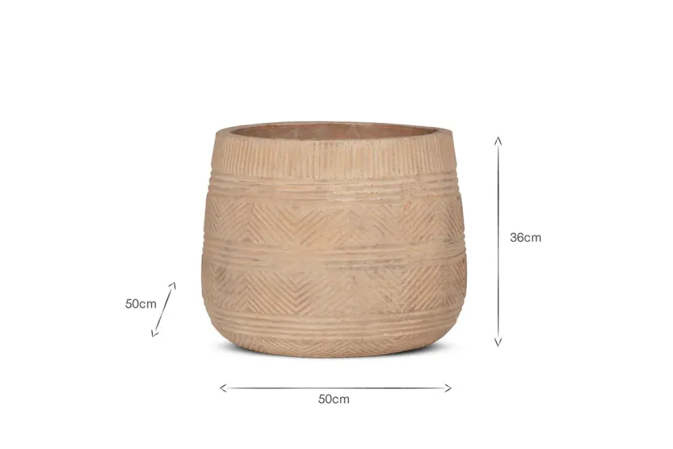 Zadie Terracotta Planter - Natural - Large