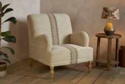 Zairya Jute & Cotton Armchair - Natural & Rust