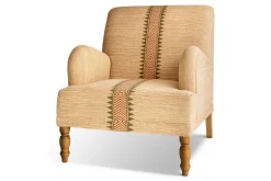 Zairya Jute & Cotton Armchair - Natural & Rust