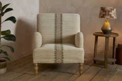 Zairya Jute & Cotton Armchair - Natural & Rust