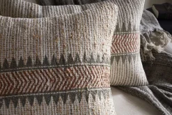 Zairya Jute & Cotton Cushion Cover - Natural & Rust