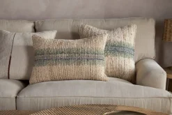 Zairya Jute & Cotton Cushion Cover - Sea Foam