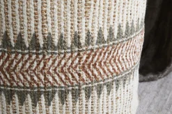 Zairya Jute & Cotton Tall Pouf - Natural & Rust