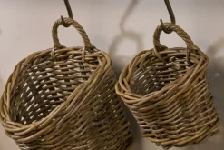 Zawar Rattan Hanging Baskets - Natural (Set of 2)