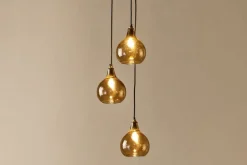 Ziva Recycled Glass Cluster Pendant - Light Smoke Brown
