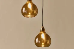 Ziva Recycled Glass Cluster Pendant - Light Smoke Brown