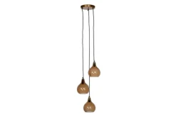 Ziva Recycled Glass Cluster Pendant - Light Smoke Brown