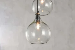 Ziva Recycled Glass Cluster Pendant - Clear