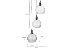 Ziva Recycled Glass Cluster Pendant - Clear