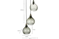 Ziva Recycled Glass Cluster Pendant - Green Smoke