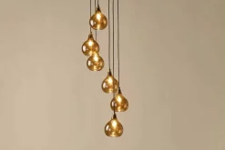 Ziva Statement Recycled Glass Cluster Pendant - Light Smoke Brown