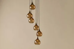 Ziva Statement Recycled Glass Cluster Pendant - Light Smoke Brown