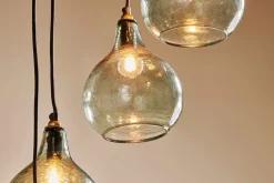 Ziva Statement Recycled Glass Cluster Pendant - Green Smoke