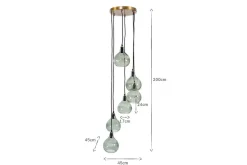 Ziva Statement Recycled Glass Cluster Pendant - Green Smoke