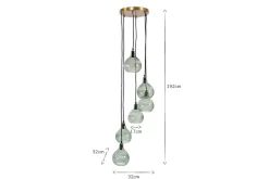 Ziva Statement Recycled Glass Cluster Pendant - Green Smoke